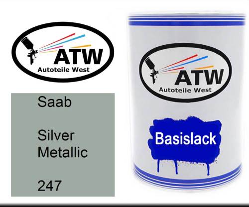 Saab, Silver Metallic, 247: 500ml Lackdose, von ATW Autoteile West.